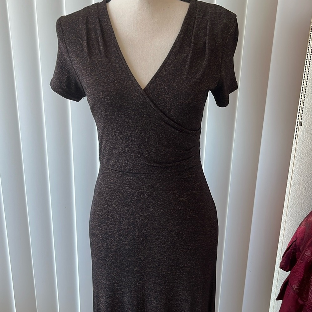 NWOT Black and Brown Lightweight Midi Dress
